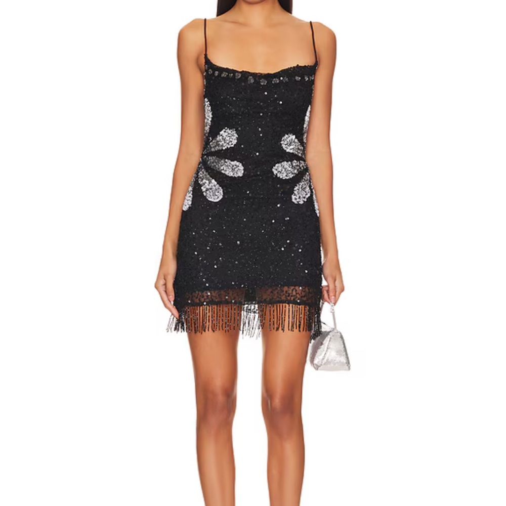 Bellini Sequin Dress in Black Burst from Tularosa